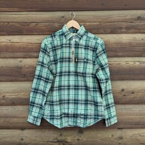 NWT Buffalo Jackson Trading CO. Men's Green Flannel Long Button Down Shirt